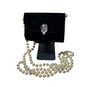 Unbranded Velour Handbag Pearl Strap